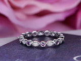 1.2ct Round Cut Purple Amethyst Full Eternity Vintage Band 14k White Gold Finish