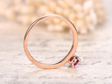 0.3ct Round Cut Pink Ruby Engagement Ring Minimalist Solitaire 14k RoseGold Over