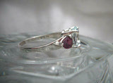 2.5ct Round Cut Diamond Trilogy Engagement Ring 14k White Gold Over Ruby Accents