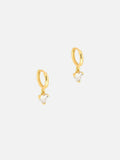 0.3ct Huggies Earrings Heart Cut Diamond Solitaire Design 14k Yellow Gold Finish