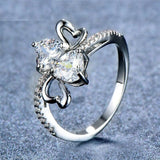 2.5ct Heart Cut Diamond Engagement Ring 14k White Gold Finish Heart Shape Bypass