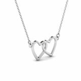 Heart Pendant Intertwined Locked Love Design 14k White Gold Finish NO CHAIN