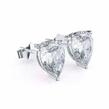 1.2ct Stud Earrings Pear Cut Diamond Solitaire Women 14k White Gold Finish