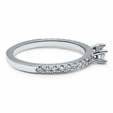 1.3ct Baguette Cut Diamond Engagement Ring Accents Solitaire 14k White Gold Over