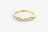 2ct Wedding Ring Band Baguette Cut Diamond Cluster Design 14k Yellow Gold Finish