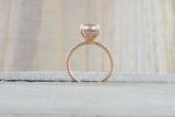 1.5ct Emerald Cut Peach Morganite Engagement Ring 14k Rose Gold Finish Solitaire