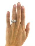 4Ct Round Cut Diamond Bridal Set Wide Solitaire Ring Band 14K White Gold Finish