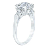 2.3ct Round Diamond Engagement Ring 10k White Gold Over Baguette Accents Trilogy