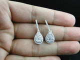 1.6ct Round Cut Diamond Teardrop Pear Shaped Drop Earrings 14k White Gold Finish