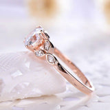 1.5ct Round Cut Diamond Engagement Ring Floral Leaf Solitaire 14k Rose Gold Over