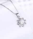 0.6ct Round Cut Diamond Pendant Flower Solitaire 14k White Gold Finish NO CHAIN