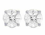 1ct Marquise Cut VVS1D Diamond Flower Stud Earrings Women 14k Yellow Gold Finish