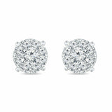 2Ct Round Cut Diamond Elegant Cluster Stud Earrings Women 14K White Gold Finish