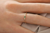 1ct Baguette Cut Green Emerald Minimalist Wedding Band 14k Yellow Gold Finish