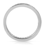 0.65ct Round Cut Diamond Wedding Ring Band Full Eternity 14k White Gold Finish