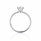 1.3ct Round Diamond Engagement Ring Solitaire with Accents 14k White Gold Finish