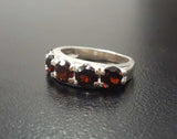 5ct Wedding Ring Band Round Cut Red Garnet Half Eternity 14k White Gold Finish