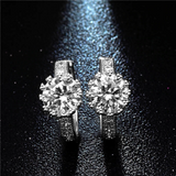 3Ct Round Cut Diamond Elegant Milgrain Women Drop Earrings 14K White Gold Finish