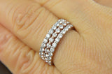 6Ct Round Cut DVVS1 Diamond Stackable Trio Wedding Band 14K Dual Gold Finish