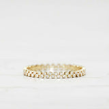 Stackable Full Eternity Wedding Band 1ct Round Cut Diamond 14k YellowGold Finish