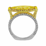 6Ct Marquise Cut Yellow Sapphire Queens Cocktail Ring 14K Dual Tone Gold Finish