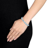 12Ct Emerald Cut Blue Aquamarine Exquisite Tennis Bracelet 14K White Gold Finish