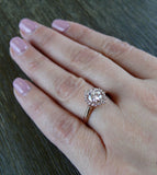 1.2ct Round Cut Diamond Engagement Ring 14k Rose Gold Finish Halo Bridal Wedding