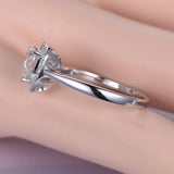 Halo Engagement Ring 1ct Heart Brilliant Cut VVS1D Diamond 14k White Gold Finish