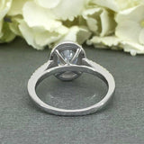 Halo Accents Solitaire Engagement Ring 1.6ct Oval Diamond 14k White Gold Finish