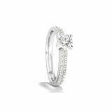 1.8ct Engagement Ring Round Cut Diamond Solitaire with Accent 14k WhiteGold Over