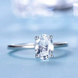 1.5ct Oval Cut Diamond Engagement Ring Solitaire Promise 14k White Gold Finish