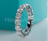 2ct Heart Cut Simulated Diamond Iced Eternity Wedding Band 14k White Gold Plated