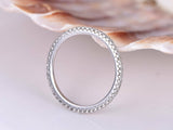 Full Eternity Wedding Ring Band 1.2ct Round Cut Diamond 14k White Gold Finish