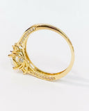 3ct Round Diamond Accent Solitaire Trilogy Engagement Ring 14k Yellow Gold Over