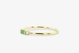 1ct Baguette Cut Green Emerald Minimalist Wedding Band 14k Yellow Gold Finish