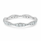 1.5ct Wedding Band Round Cut Diamond Wave Full Eternity 14k White Gold Finish