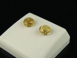 0.75ct Round Yellow Sapphire Iced Hip Hop Disc Stud Earrings 14k YellowGold Over