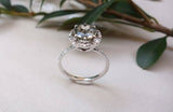 1ct Round Cut Diamond Engagement Ring 14k White Gold Finish Halo Solitaire Women