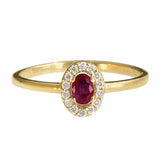 1.2ct Oval Cut Pink Ruby Engagement Ring Halo Minimalist 14k Rose Gold Finish