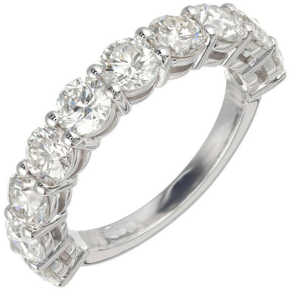 1.65ct Round Cut Diamond Wedding Ring Band Half Eternity 14k White Gold Finish