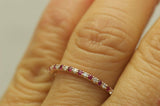 2Ct Round Cut Pink Ruby Diamond Stackable Wedding Band 14K White Gold Finish