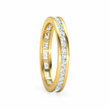 1ct Wedding Band Round Cut Diamond Channel Set Eternity 14k Yellow Gold Finish