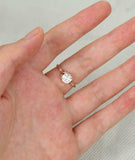 Leaf Solitaire Engagement Ring 1ct Round Cut VVS1D Diamond 18k Rose Gold Finish