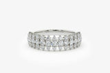 2.5ct Wedding Ring Band Round Cut Diamond Cluster Art Deco 14k White Gold Finish