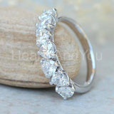 2ct Heart Cut Simulated Diamond Half Eternity Wedding Band 14k White Gold Plated