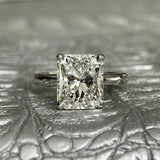 1Ct Radiant Cut Diamond Classic Solitaire Engagement Ring 14K White Gold Finish