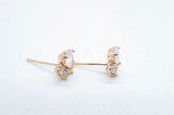 0.5ct Heart Cut Simulated Diamond Paw Stud Earrings 14k Rose Gold Plated