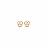 0.3ct Stud Earrings Round Cut Diamond Flower Design 14k Rose Gold Finish