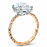 2.6ct Engagement Ring Oval Cut Diamond Solitaire with Accent 14k RoseGold Finish