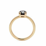 1.12ct Round Cut Black Diamond Engagement Ring 14k Yellow Gold Finish Solitaire